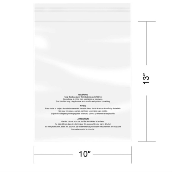 10 Clear Poly Bags 10” x 13” Resealable Self-Seal & 10 Thank You Stickers - Picture 2 of 10